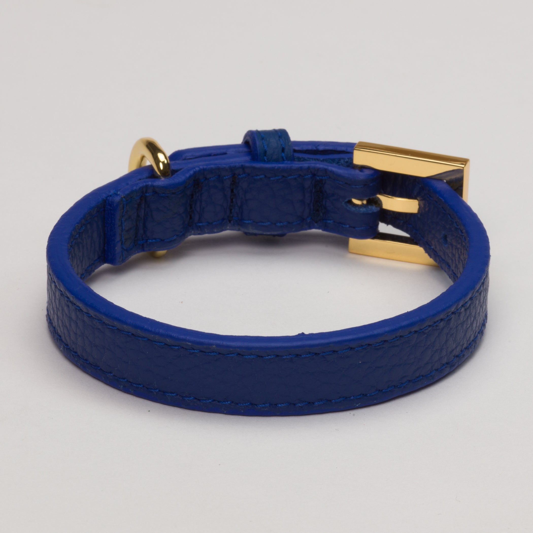 Luxury Leather Dog  Collar Royal Blue for Medium Dogs