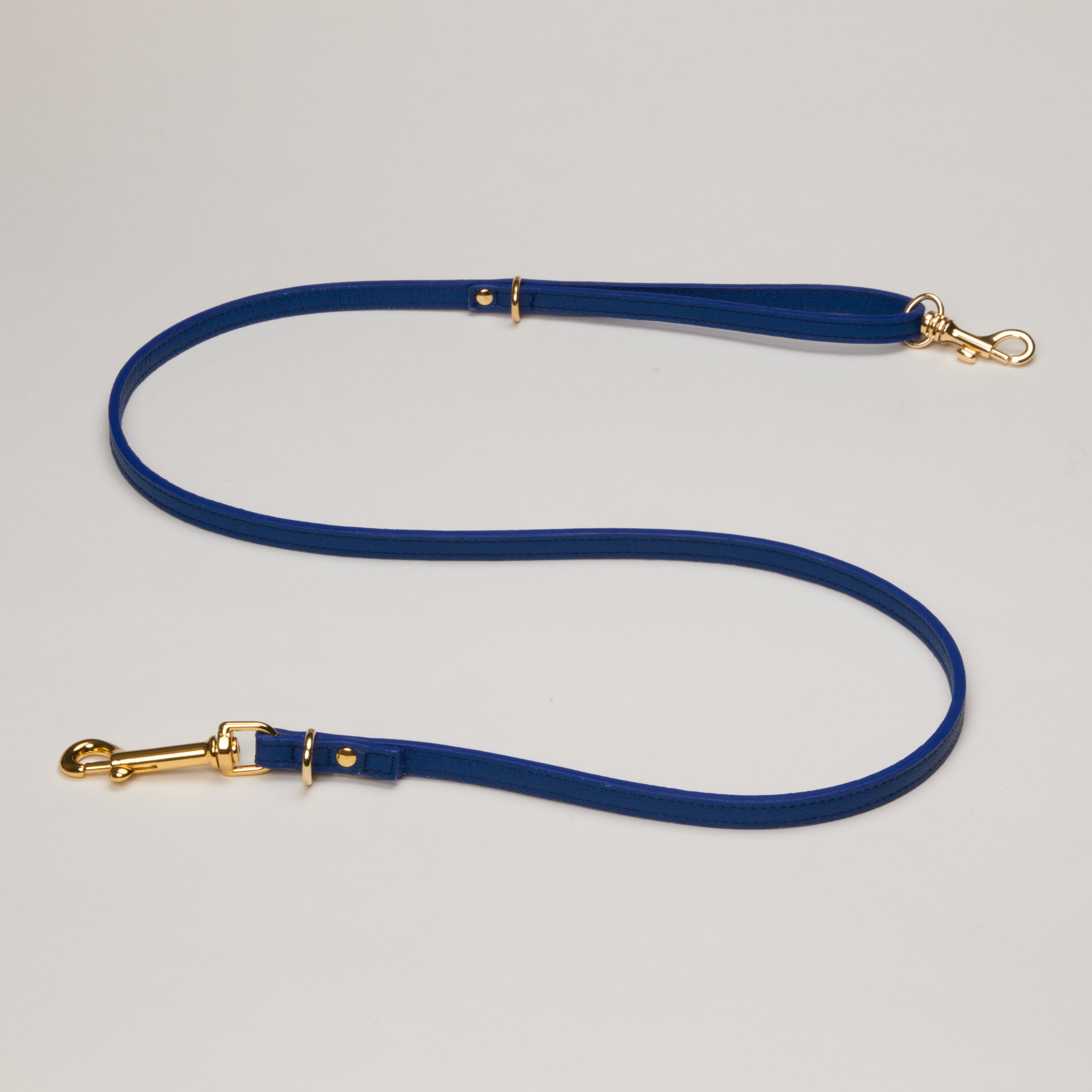 Luxury Leather Lead in Royal Blue