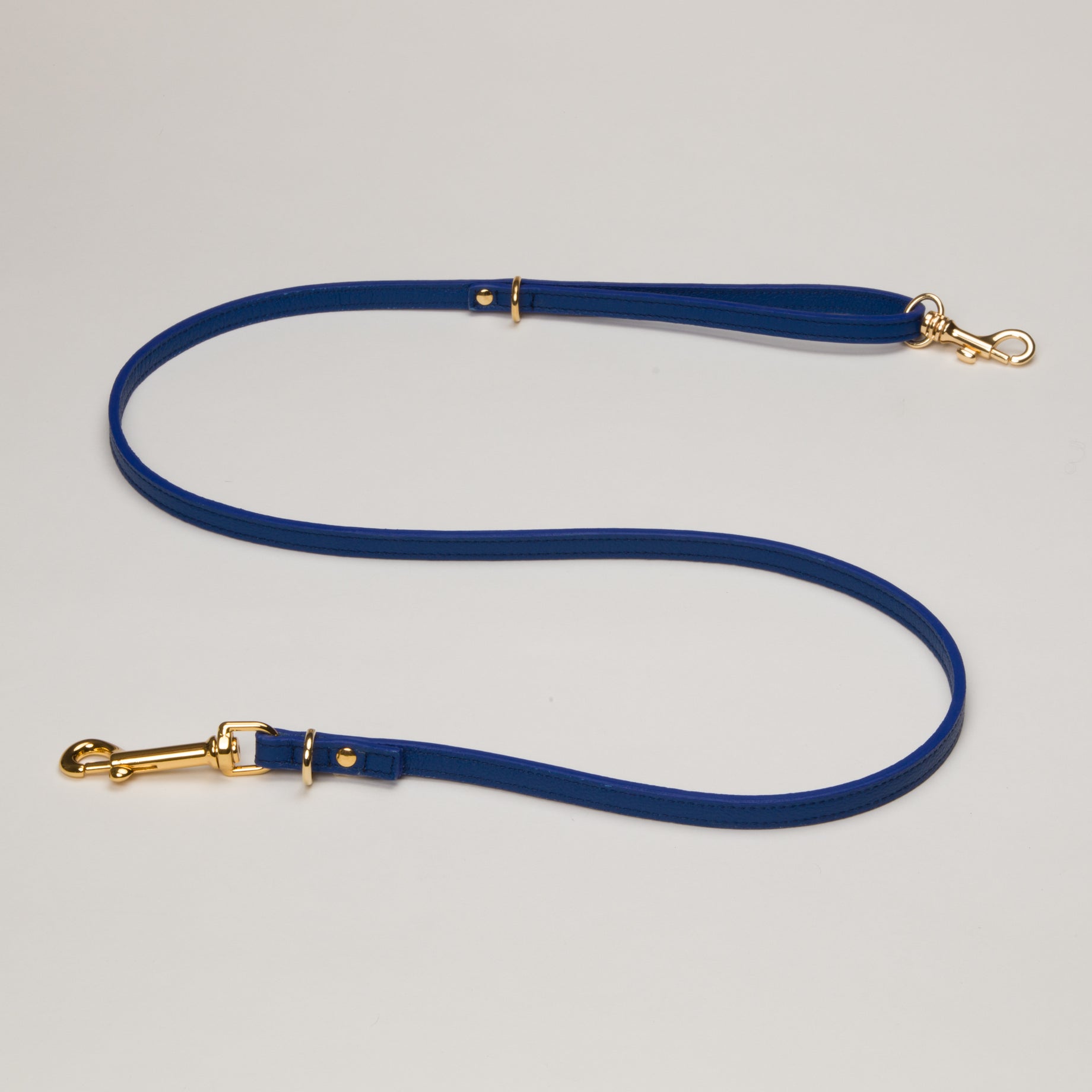 Luxury Leather Lead in Royal Blue