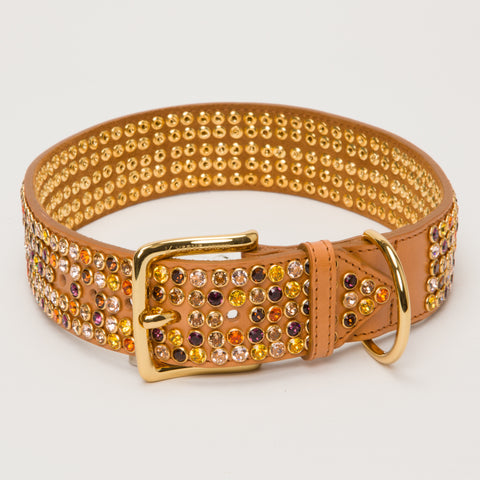 Load image into Gallery viewer, Luxury 5 Row Swarovski Crystal Nude Tan Collar Large to XLarge Breads
