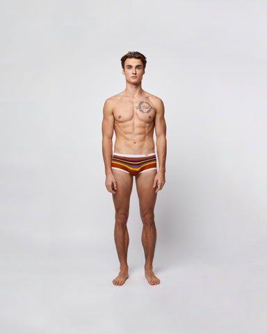 Load image into Gallery viewer, Men's Retro Underwear Tan Rainbow
