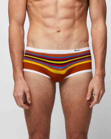 Load image into Gallery viewer, Men's Retro Underwear Tan Rainbow
