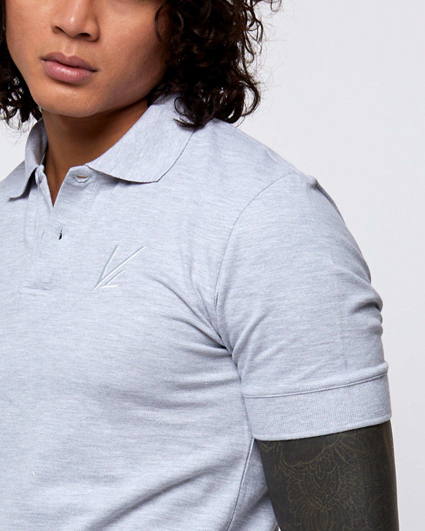 Short Sleeve Polo T-Shirt Light Slate Grey