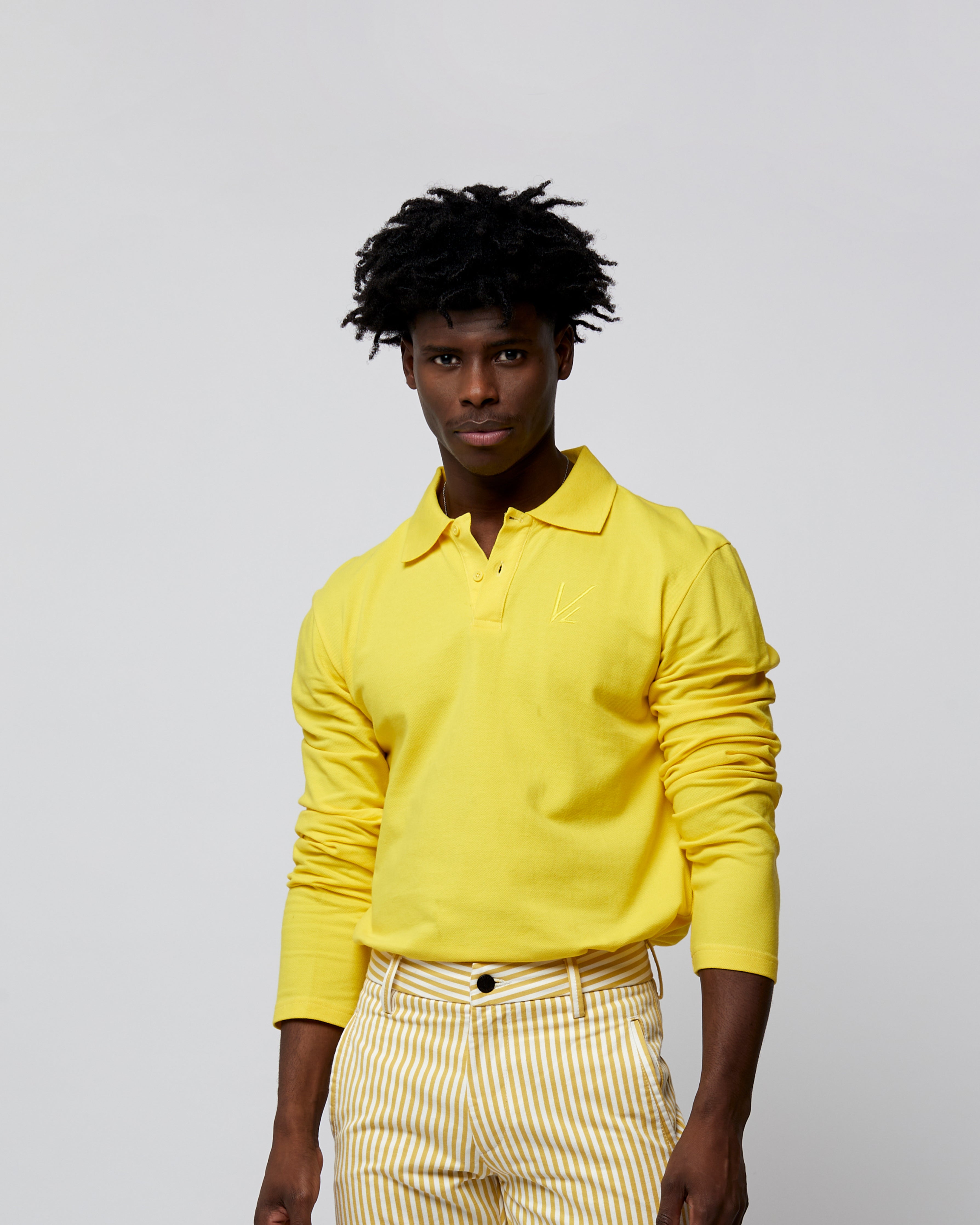 Long Sleeve Polo T-Shirt  Yellow