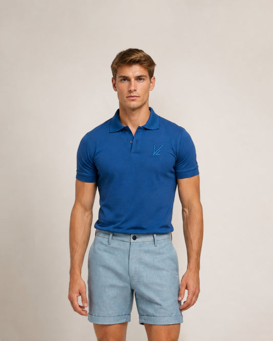 Short Sleeve Polo T-Shirt Blue