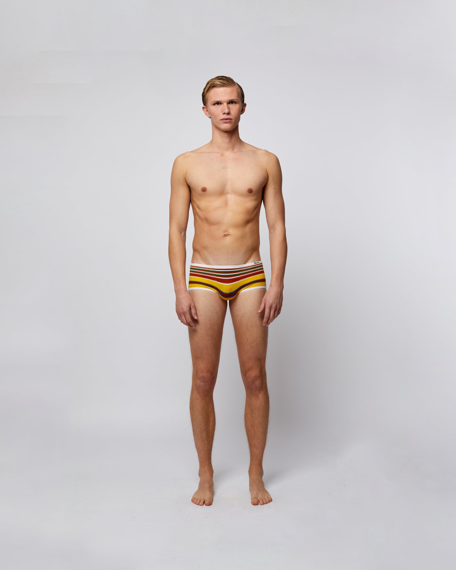 Men's Retro Underwear Mustard Rainbow