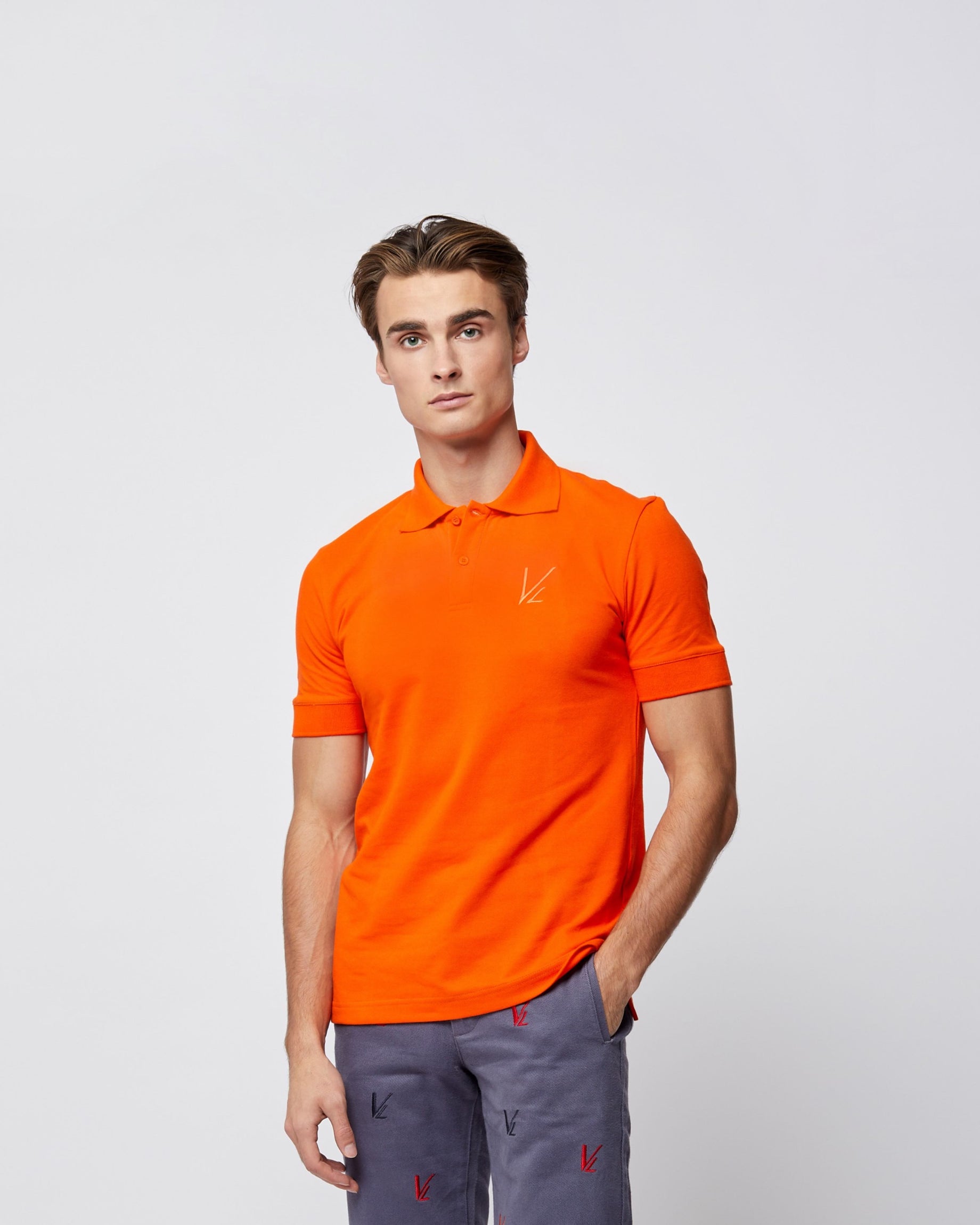 Short Sleeve Polo T-Shirt Orange