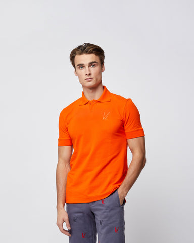 Load image into Gallery viewer, Short Sleeve Polo T-Shirt Orange
