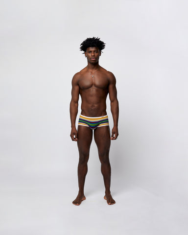 Load image into Gallery viewer, Men's Retro Underwear Pistachio Rainbow
