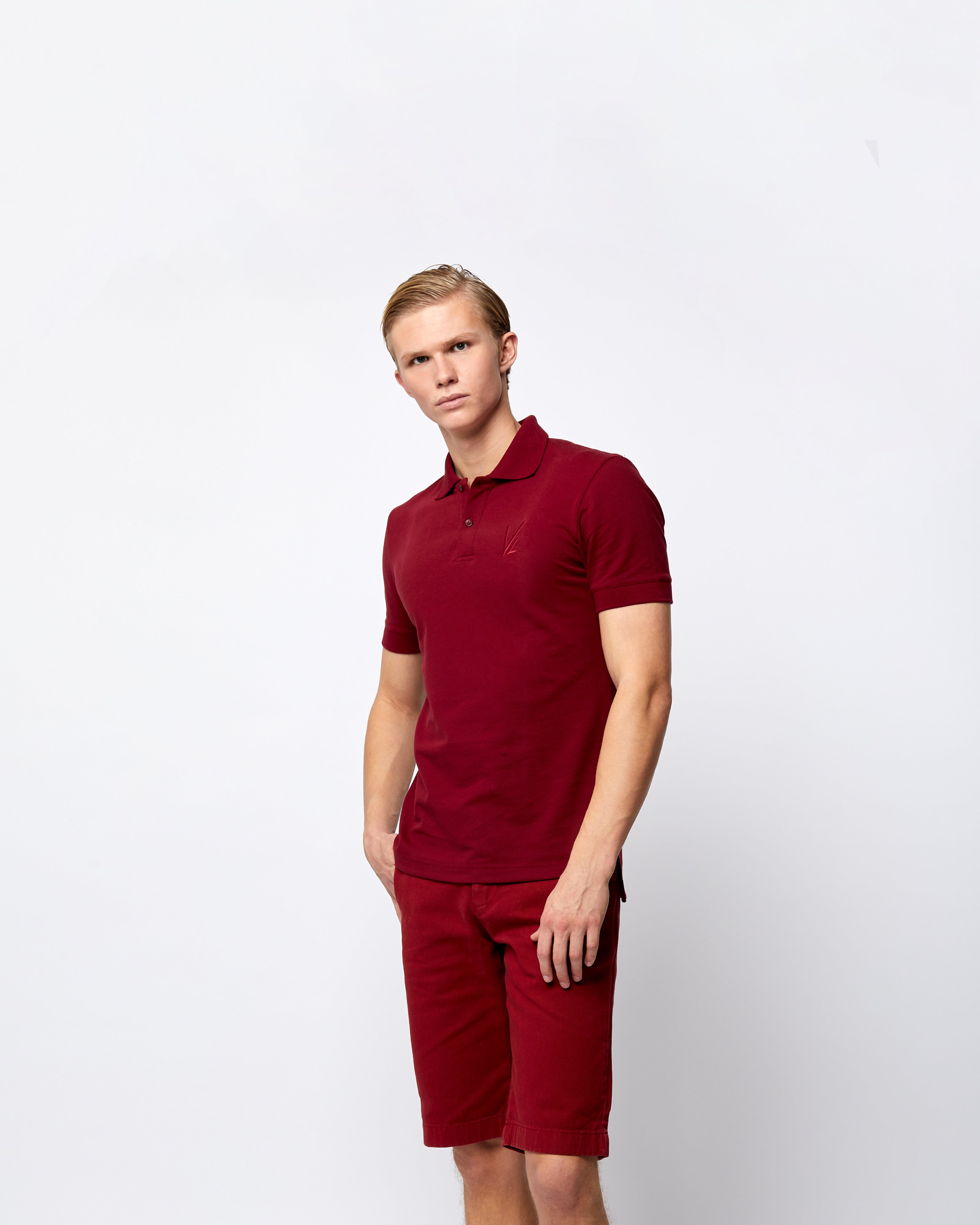 Short Sleeve Polo  T-Shirt Blood Red