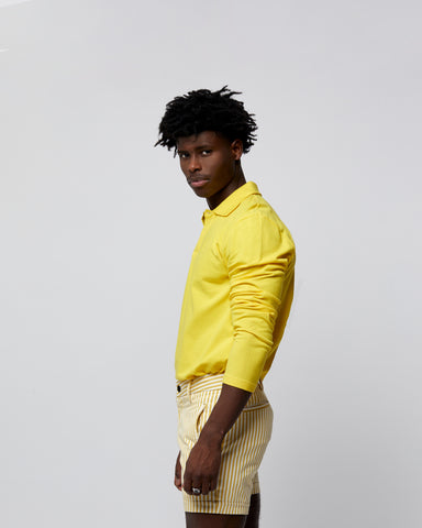 Load image into Gallery viewer, Long Sleeve Polo T-Shirt  Yellow
