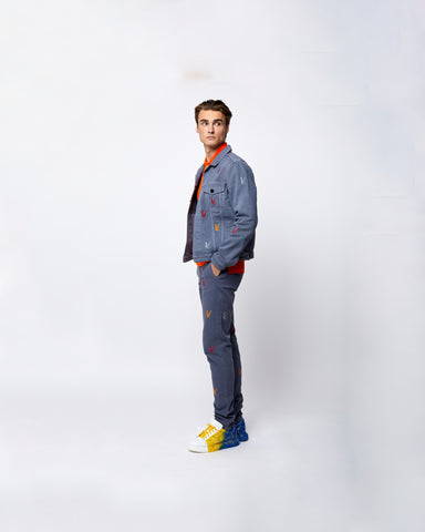 Load image into Gallery viewer, Denim Trucker Jacket Slate Grey
