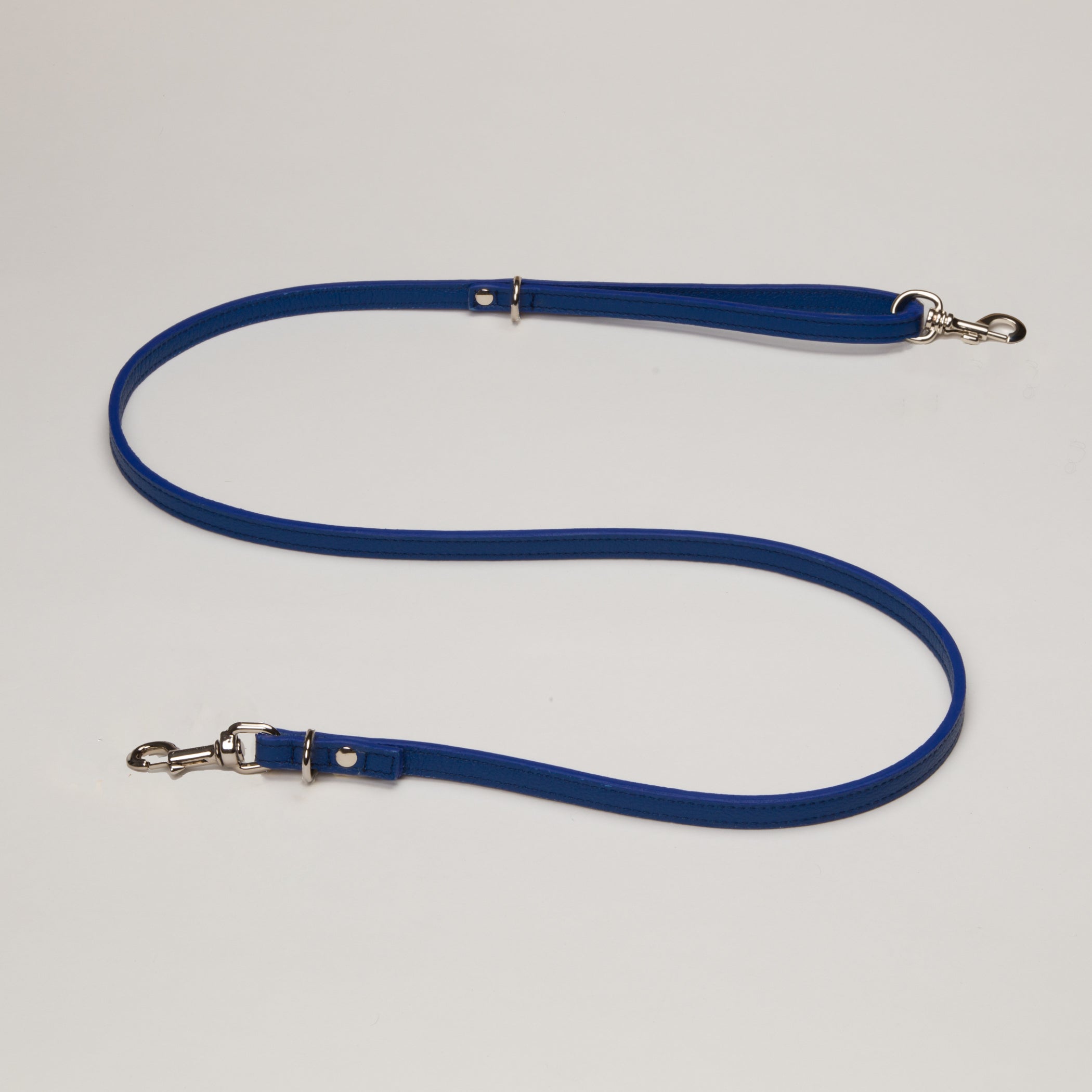 Luxury Leather Lead in Royal Blue