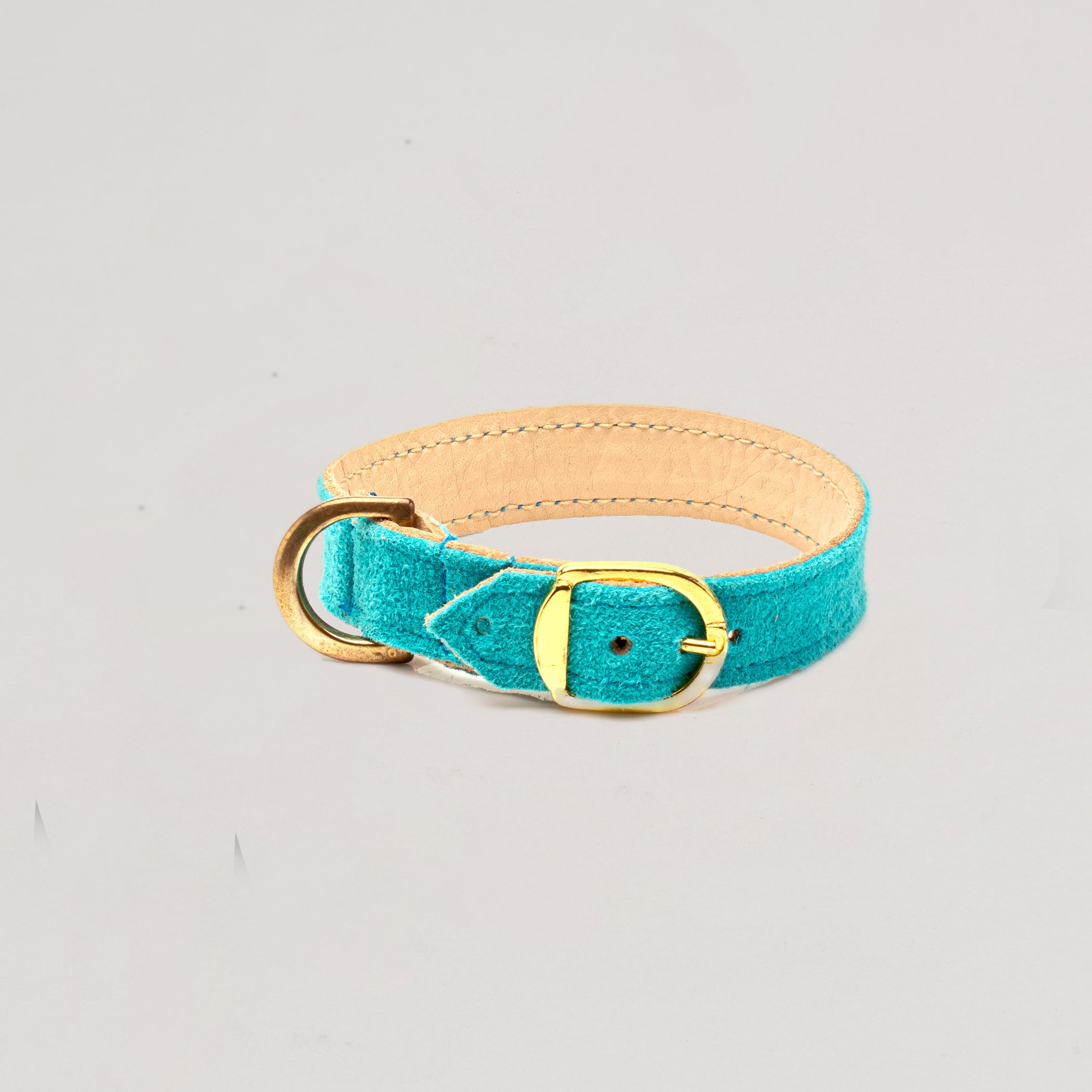 Suede Collar Turquoise Blue  , XXX Small Puppies to Small Puppies