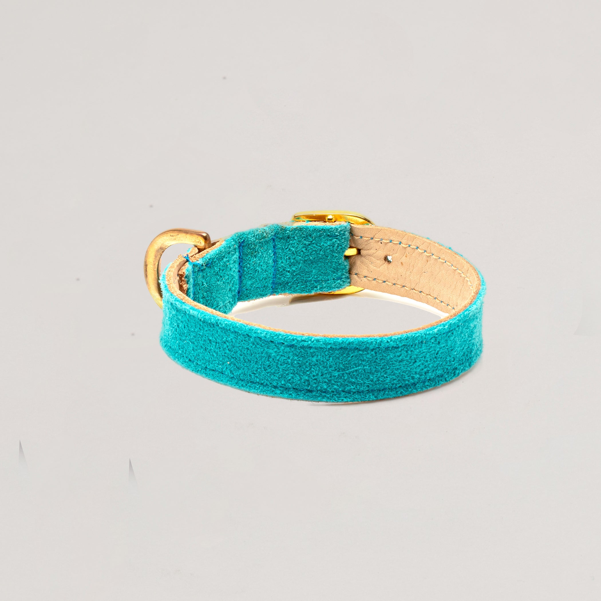 Suede Collar Turquoise Blue  , XXX Small Puppies to Small Puppies