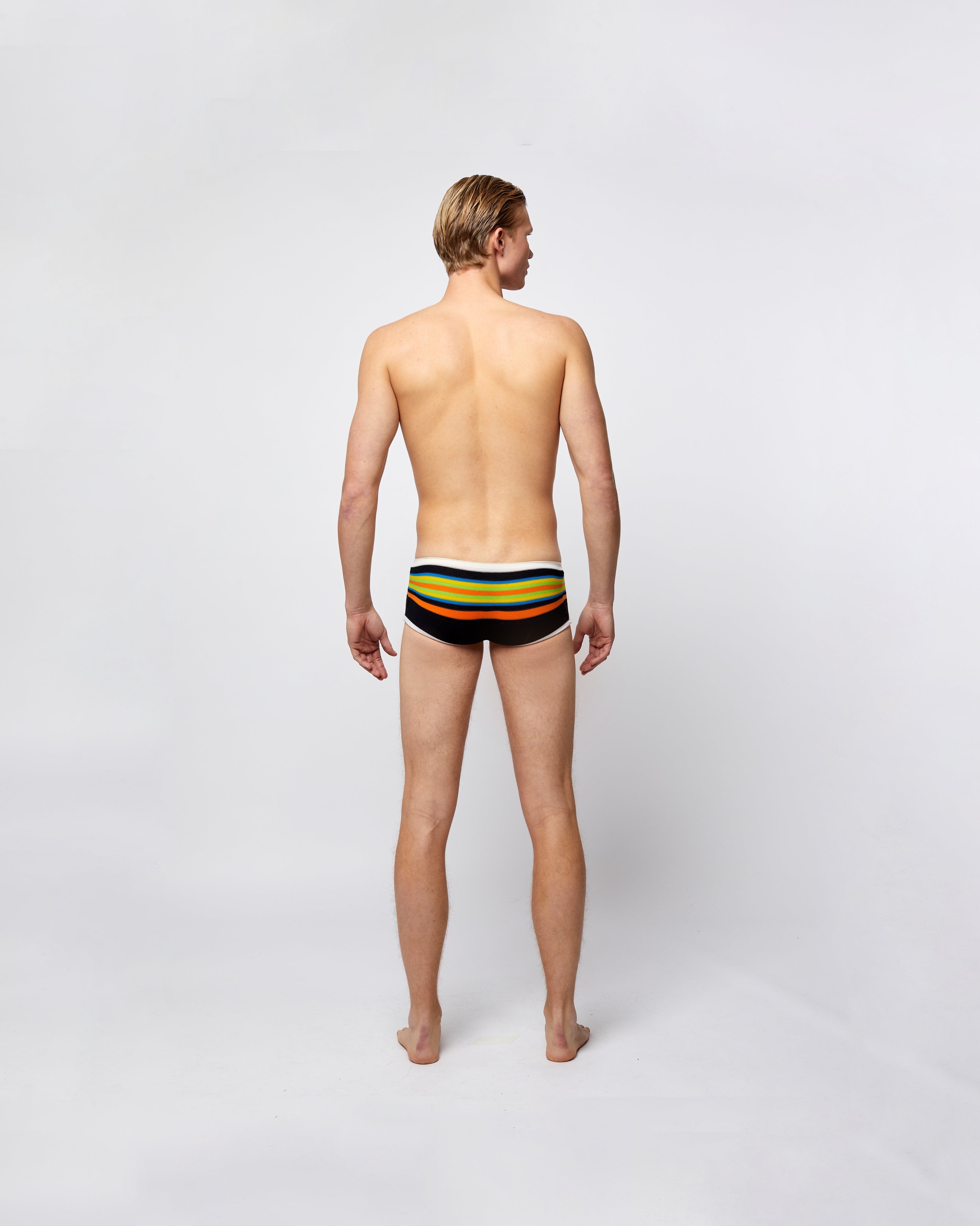 Men's Retro Underwear Black Rainbow