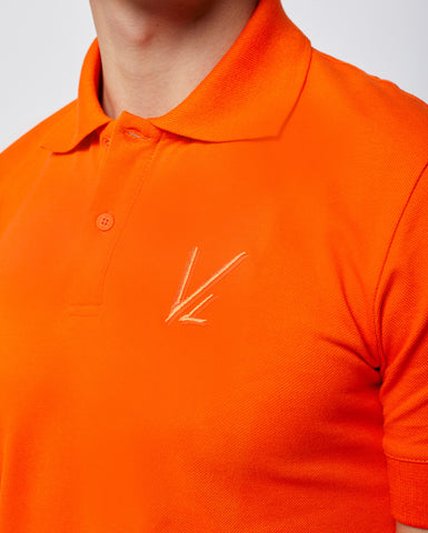 Load image into Gallery viewer, Short Sleeve Polo T-Shirt Orange
